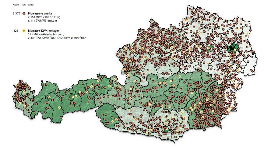 Biomasse Wäremerzeugung Österreich